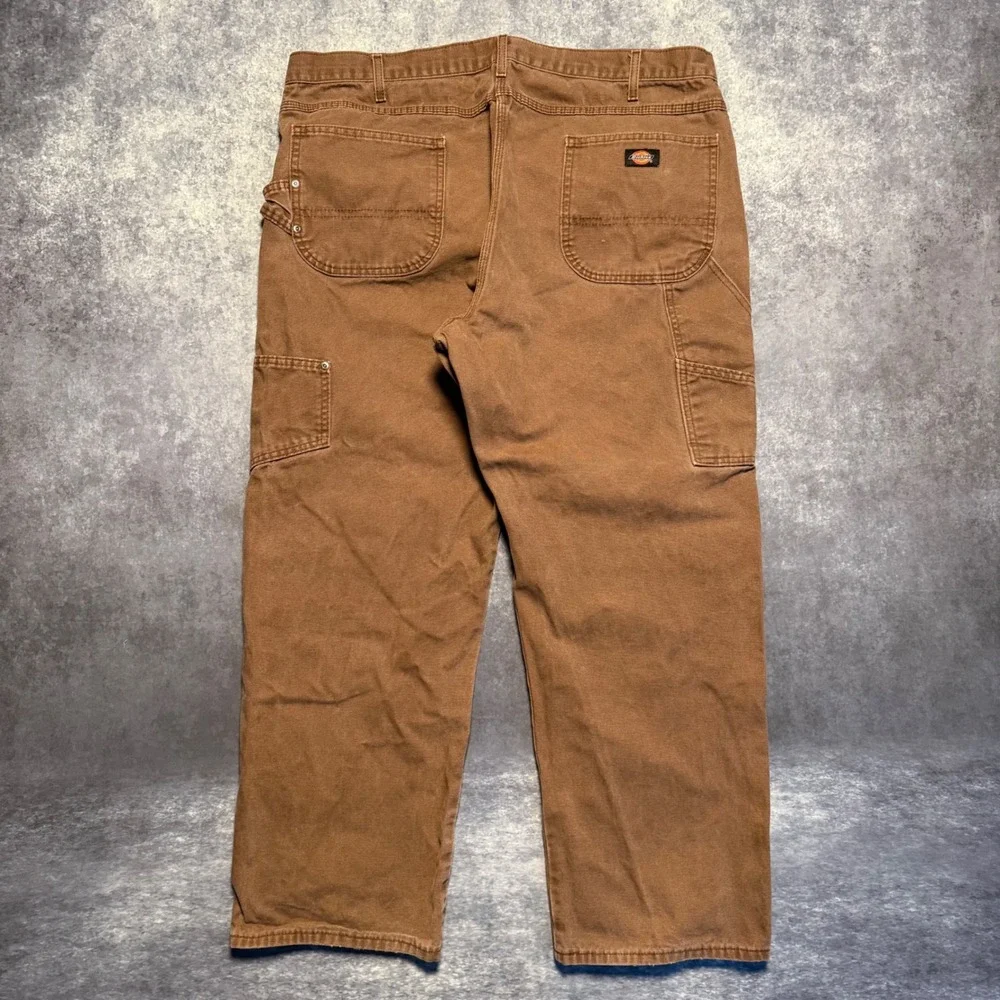 Dickies Men's Brown Carpenter Work Pants Relaxed Fit Cotton Size 42x30‎